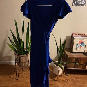 blue wrap dress size s/m